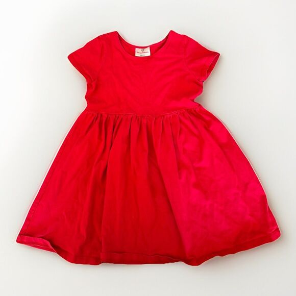 Hanna Andersson Bright Basics Short Sleeve Dress Hanna Red Size 6-7 - Picture 1 of 6